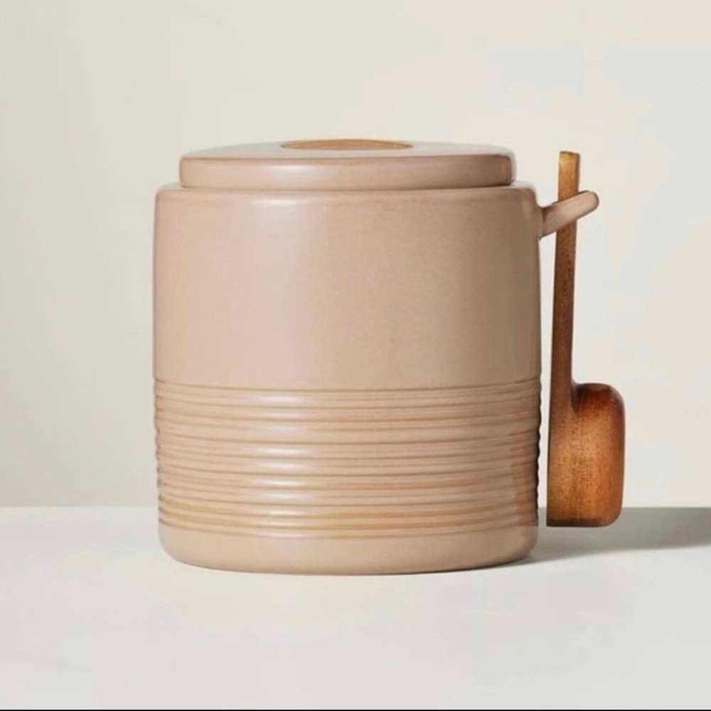 Ribbed Stoneware Container Blush 16oz  - Hearth & Hand with Magnolia